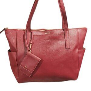 Relic | Wine Red Tote Bag | Card Holder | GUC